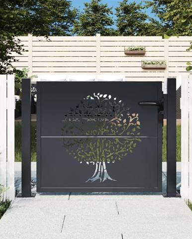 Petromila vidaXL Záhradná brána antracitová 105x105 cm oceľ dizajn stromu