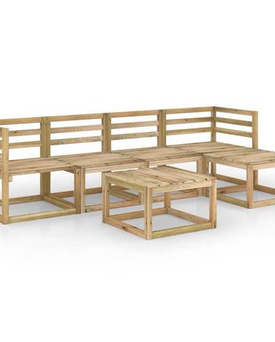 Vidaxl 6-dielna záhradná sedacia súprava zelené impregnované borovicové drevo