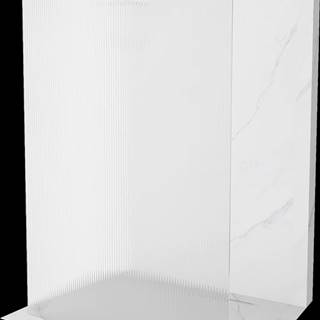 Mexen Kioto,  sprchová zástena Walk-In 130 x 200 cm,  8mm sklo s rebrovým vzorom,  chrómový profil,  800-130-002-01-09