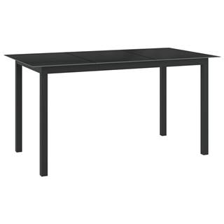 Petromila vidaXL Záhradný stôl,  čierny 150x90x74 cm,  hliník a sklo