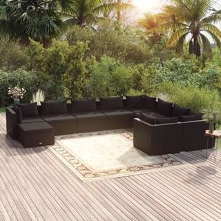 Vidaxl  10-dielna záhradná sedacia súprava s vankúšmi polyratan čierna značky Vidaxl