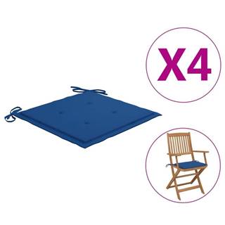 Vidaxl Podložky na záhradné stoličky 4 ks kráľovsky modré 40x40x4cm látka