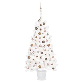 Vidaxl  Umelý vianočný stromček s LED a súpravou gulí biely 90 cm značky Vidaxl