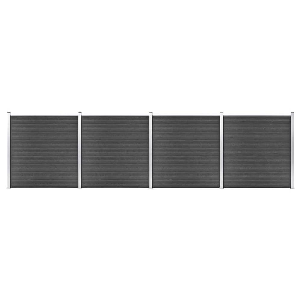 Vidaxl  Sada plotových panelov WPC 699x186 cm čierna značky Vidaxl