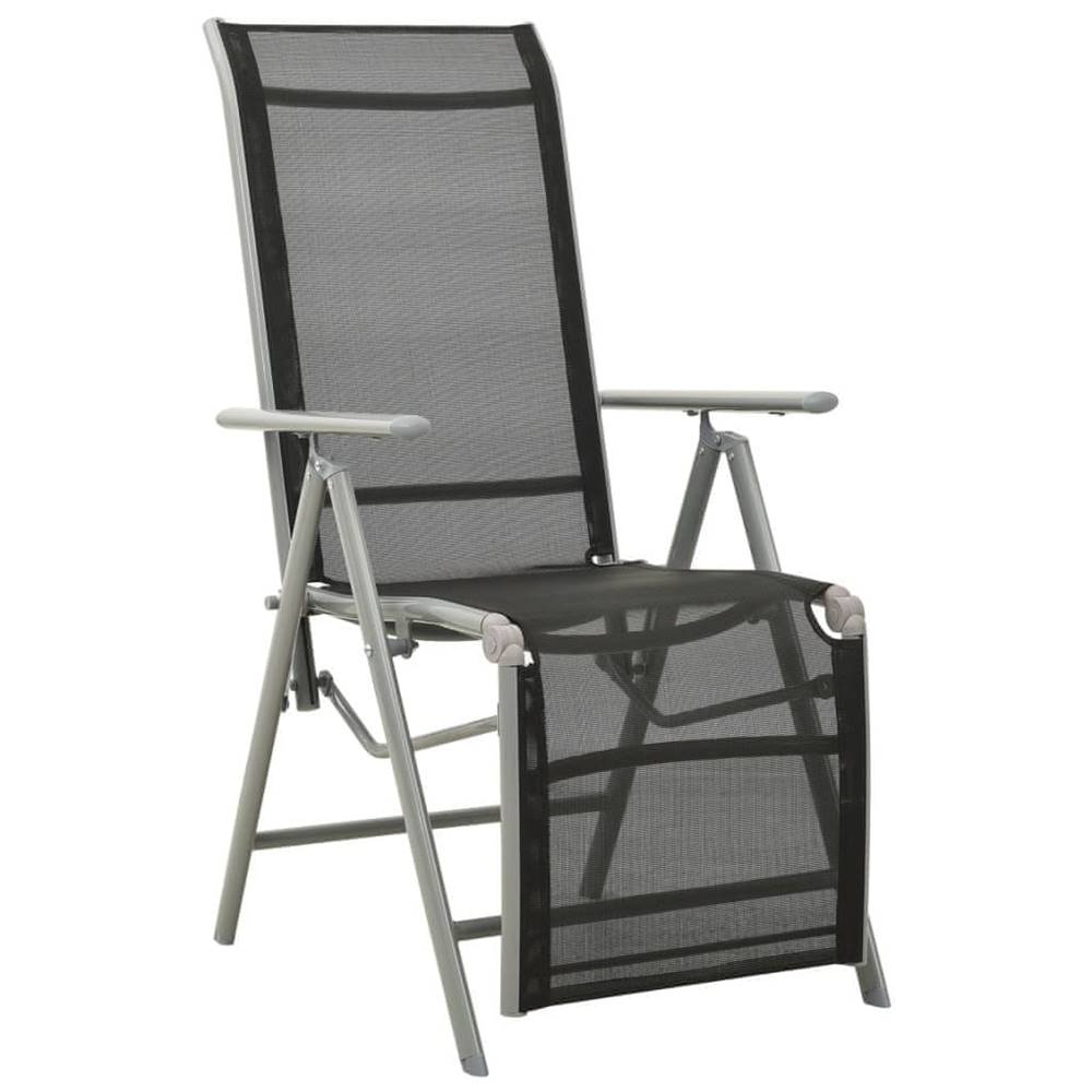 Vidaxl  Sklápacia záhradná stolička hliník a textilén strieborná značky Vidaxl