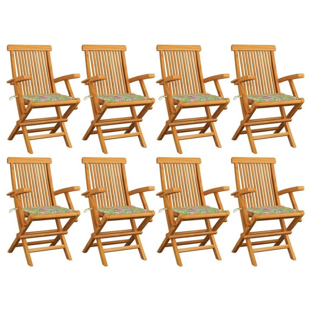 Vidaxl  Záhradné stoličky s listovými podložkami 8 ks tíkový masív značky Vidaxl