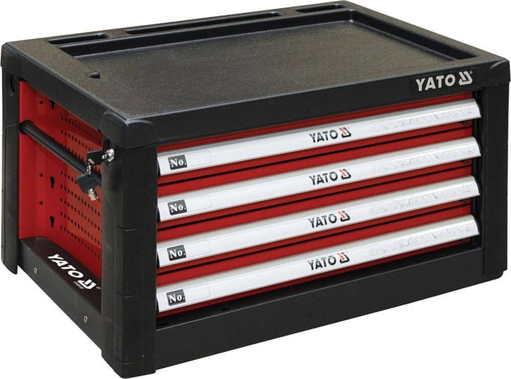 YATO   Skrinka dielenská 4 zásuvky 690x465x400mm červená značky YATO