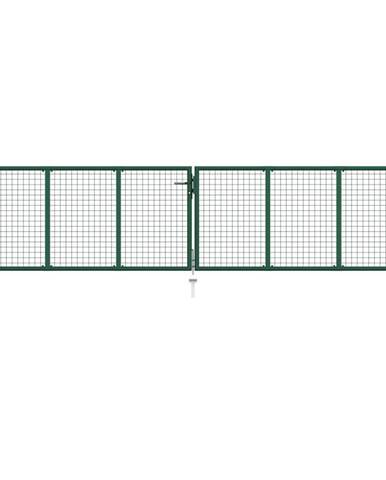 Petromila vidaXL Drôtená záhradná brána,  oceľ 400x125 cm,  zelená