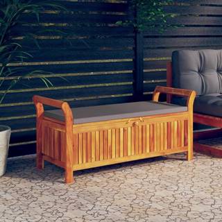 Petromila vidaXL Záhradná úložná lavica s vankúšom 126 cm masívne akáciové drevo