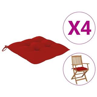 Vidaxl Podložky na stoličku 4 ks 40x40x7 cm,  červené