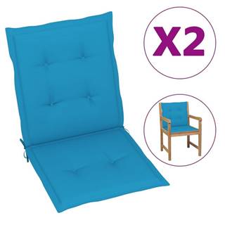 Vidaxl Podložky na záhradné stoličky 2 ks,  modré 100x50x3 cm