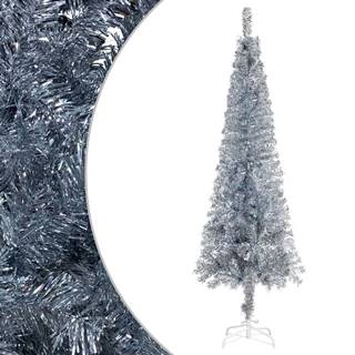 Vidaxl Úzky vianočný stromček strieborný 120 cm