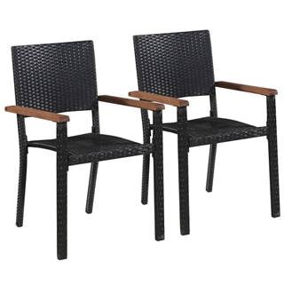 Vidaxl  Vonkajšie stoličky 2 ks,  polyratan,  čierne značky Vidaxl