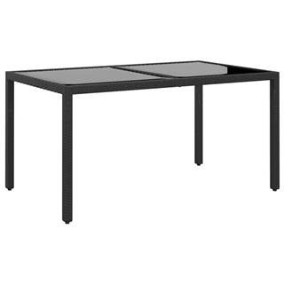 Vidaxl  Záhradný stôl 150x90x75 cm tvrdené sklo a polyratan čierny značky Vidaxl