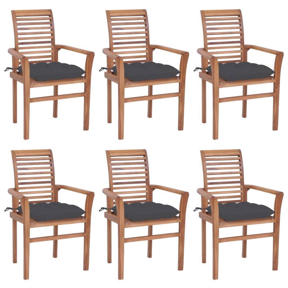 Vidaxl  Jedálenské stoličky 6 ks antracitové sedáky tíkový masív značky Vidaxl