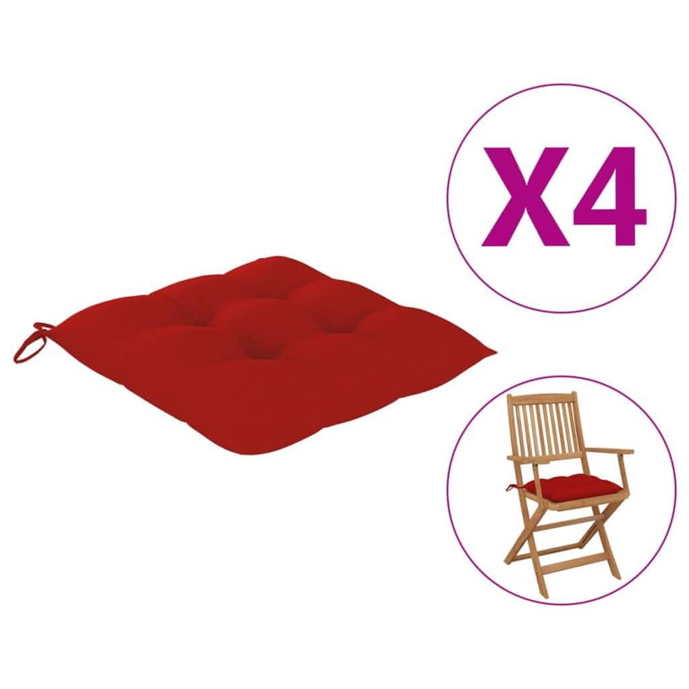 Vidaxl  Podložky na stoličku 4 ks 40x40x7 cm,  červené značky Vidaxl