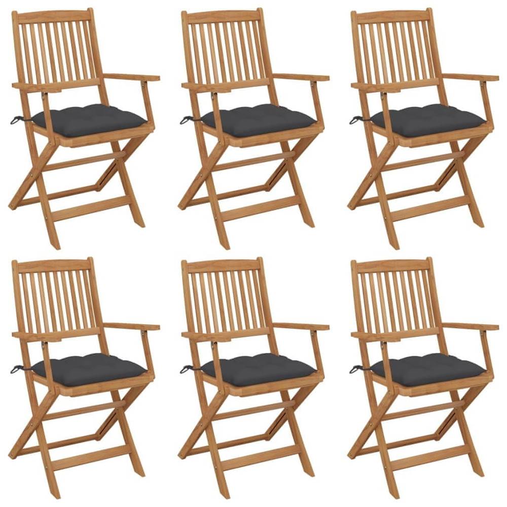 Vidaxl  Skladacie záhradné stoličky so sedákmi 6 ks akáciový masív značky Vidaxl